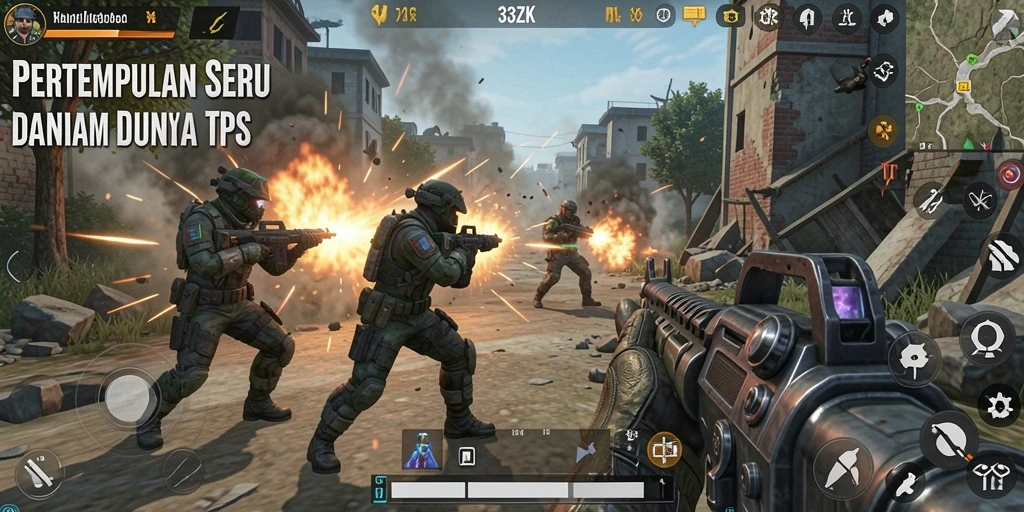 Gameplay seru di 33ZK dengan aksi tembak-menembak yang intens.