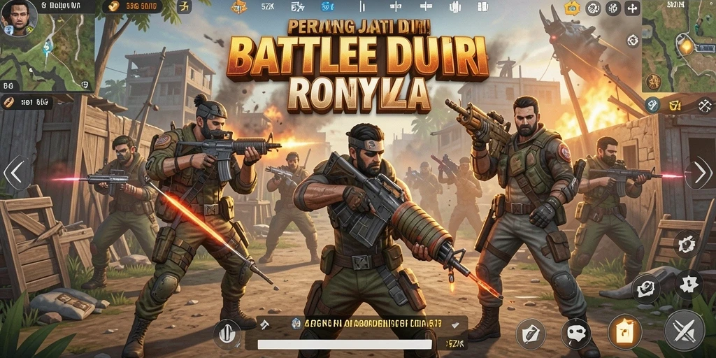 Tangkapan layar utama 5ZK menampilkan pertarungan seru di arena Battle Royale.