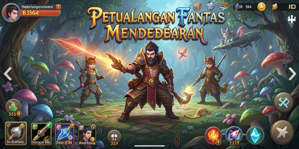 Tampilan gameplay mendebarkan dalam pertarungan ARPG klasik.