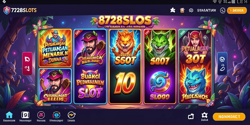 Gameplay 8728SLOTS menampilkan petualangan seru yang menegangkan.