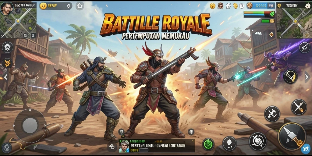 Tampilan pertandingan epik di 987UP saat bertarung dalam battle royale.