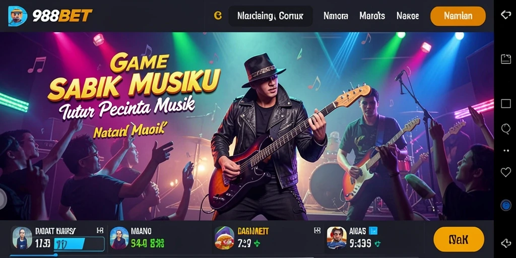 Screenshot gameplay 988BET menampilkan pemain menikmati musik dengan antarmuka yang menarik.