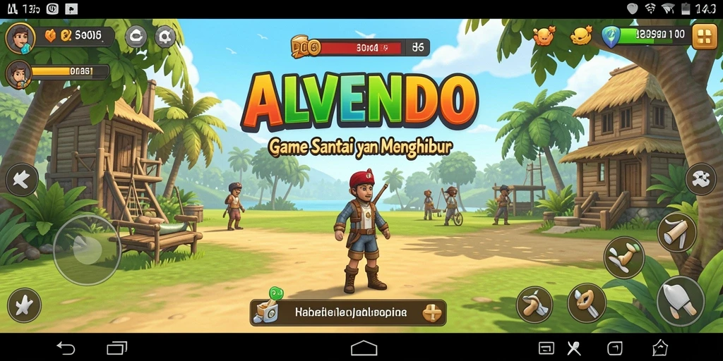 Tampilan gameplay ALVENDO yang ceria dan menghibur.