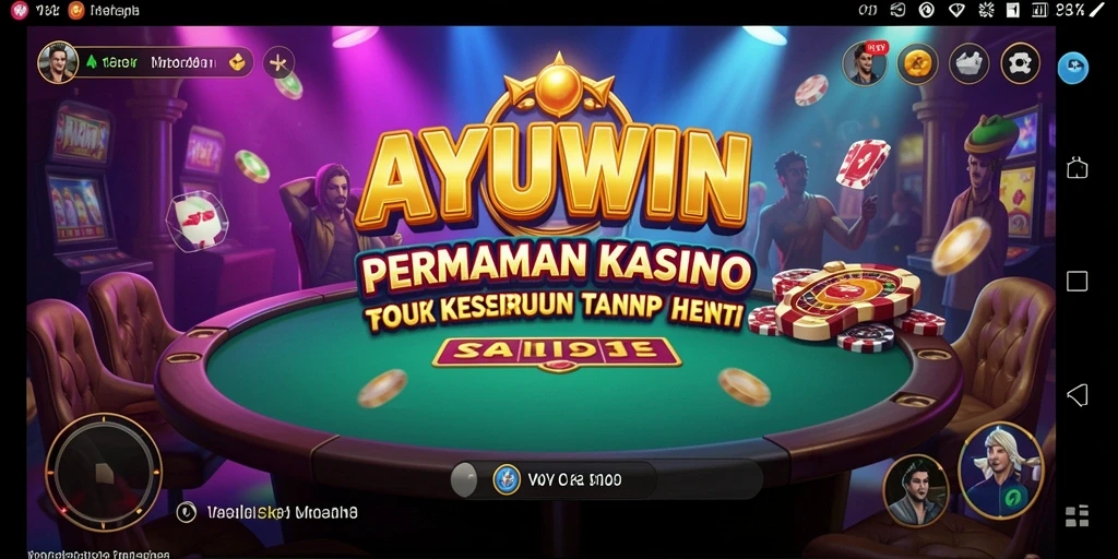 Screenshot AYUWIN menunjukkan gameplay Kasino yang menegangkan dan menghibur.
