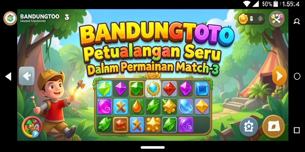 Screenshot gameplay BANDUNGTOTO dengan kombinasi Match-3 yang seru.