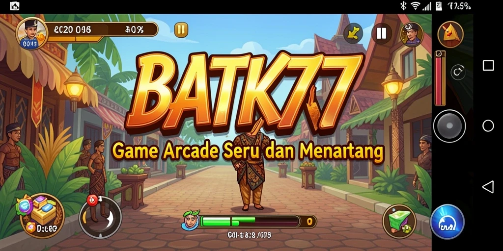 Tampilan gameplay seru dan penuh warna dalam BATIK77.