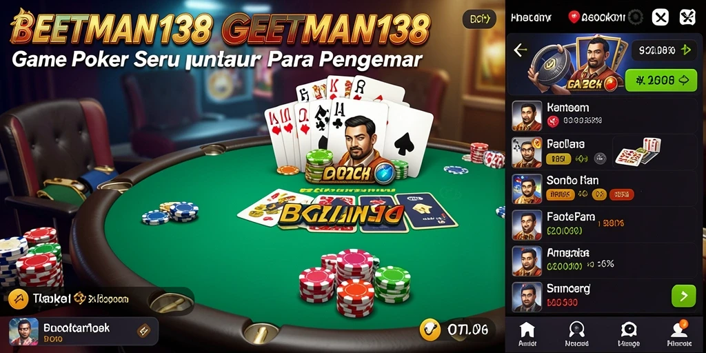 Screenshot BETMAN138 menampilkan situasi permainan Poker yang mendebarkan.