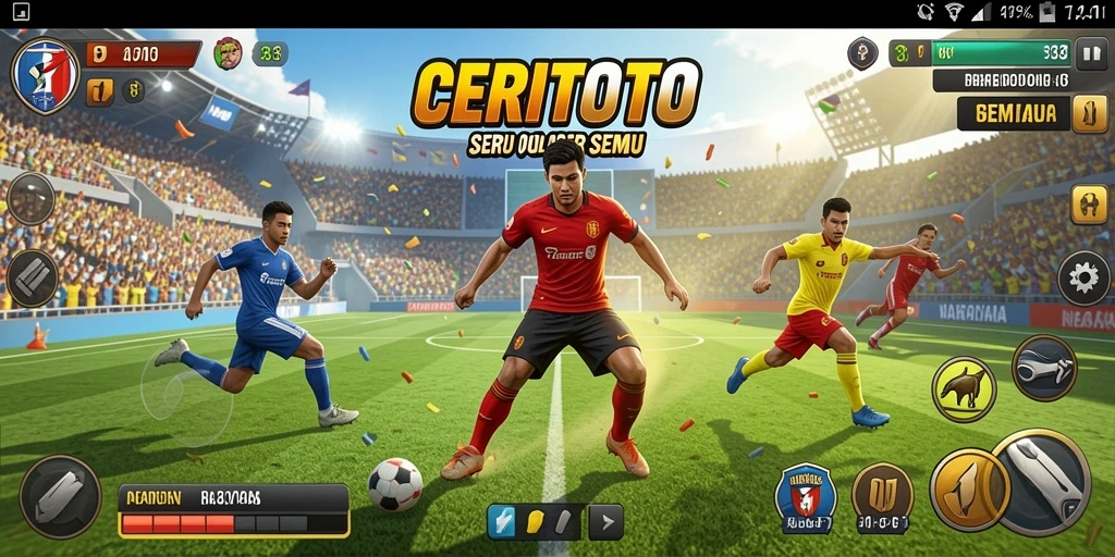 Screenshot CERITOTO menampilkan aksi olahraga yang menegangkan dan interaktif.