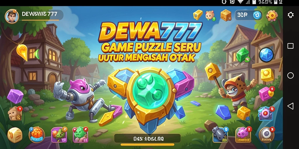 Tampilan gameplay DEWA777 yang penuh warna dan menantang.