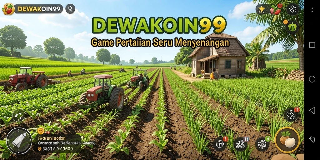 Screenshot gameplay DEWAKOIN99 menampilkan aktivitas berkebun yang menarik.