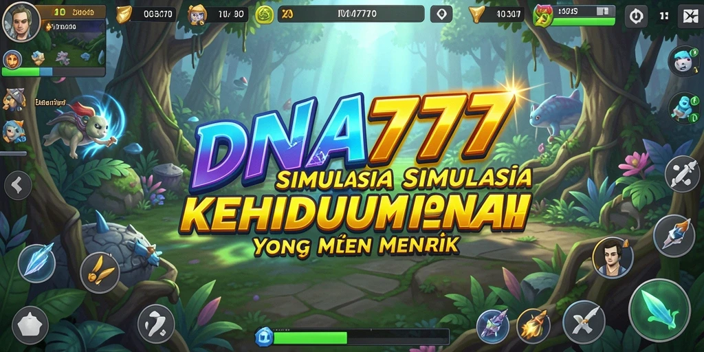 Tangkapan layar DNA777 menunjukkan grafik simulasi kehidupan yang kaya dan interaktif.
