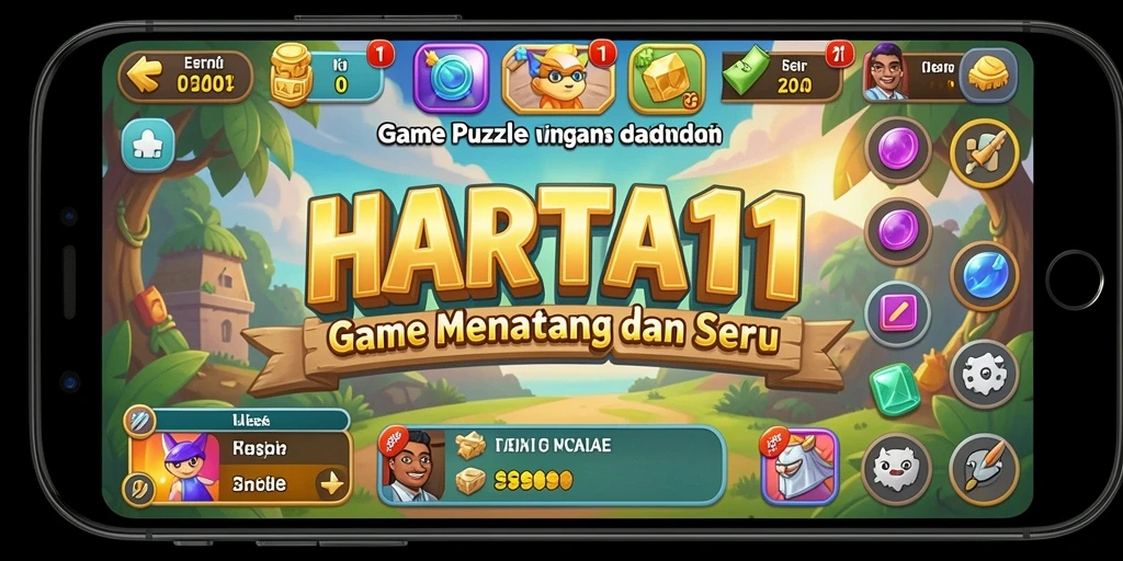 Tampilan gameplay menantang dari HARTA11 dengan teka-teki yang menarik.