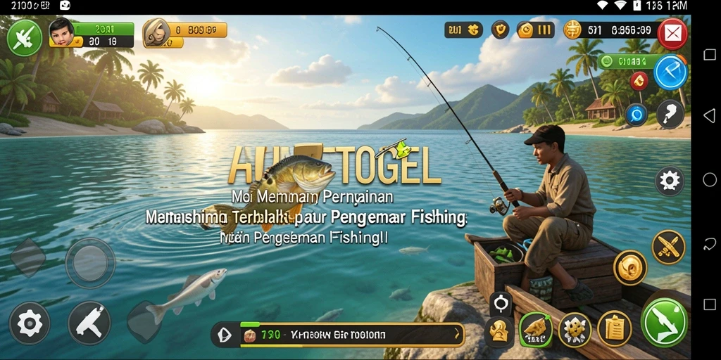 Screenshot menampilkan aksi seru gameplay memancing di HOMETOGEL.