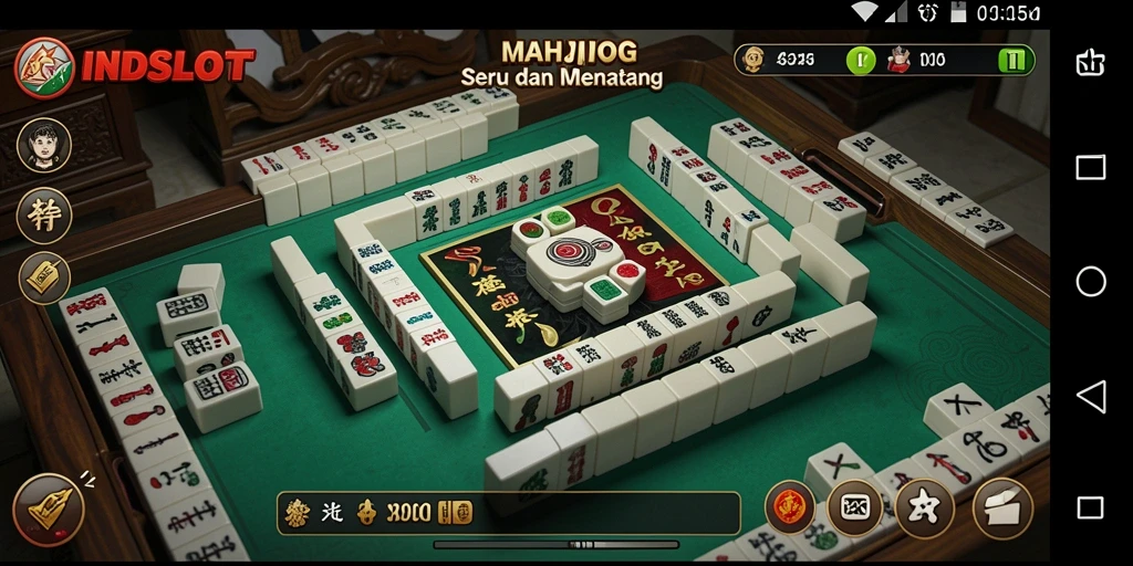 Tangkapan layar gameplay INDSLOT yang menampilkan tantangan Mahjong yang seru.