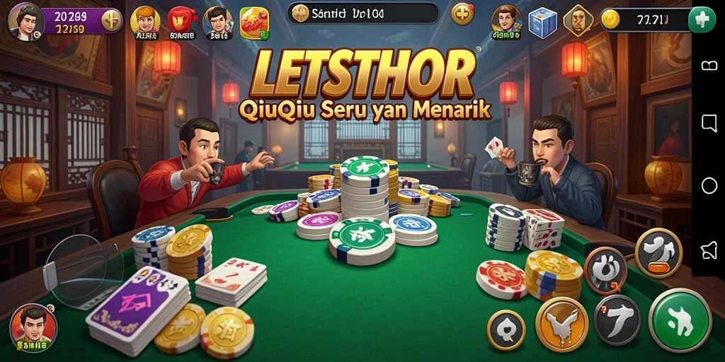 Screenshot LETSTHOR menampilkan aksi seru permainan QiuQiu.