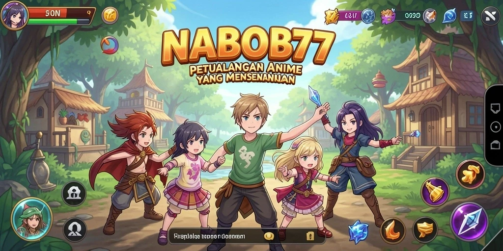 Tampilan gameplay yang menampilkan aksi karakter anime.
