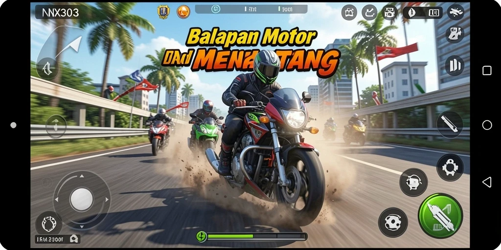 Gameplay seru balapan motor di NX303.