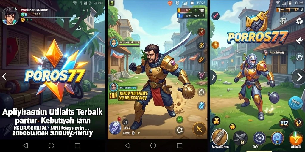 Tampilan utama POROS77 dengan fitur utilitas yang menarik.