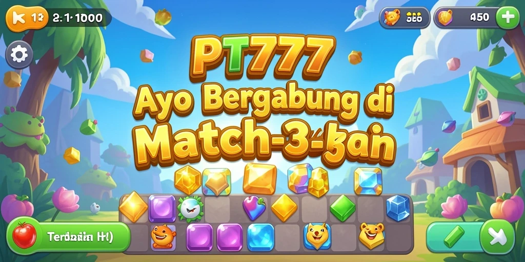 Gameplay seru di PT777 dengan tantangan Match-3 yang menarik.