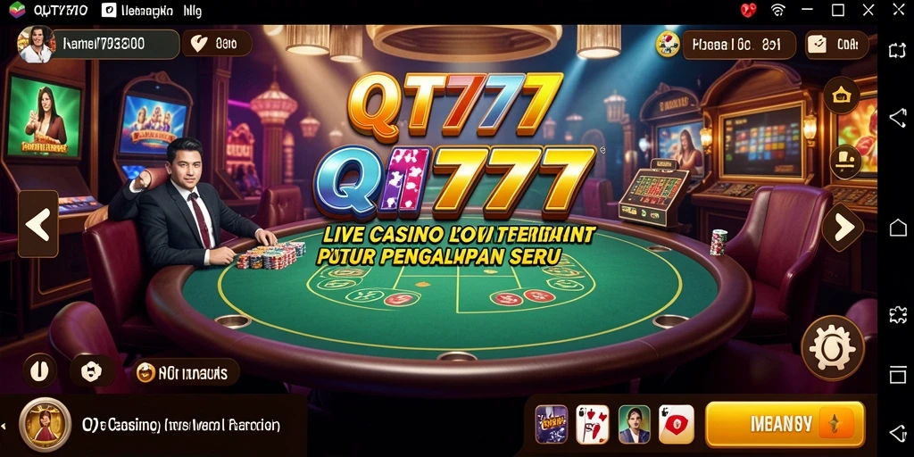 Tampilan gameplay Live Casino QT777 yang mendebarkan dan interaktif.