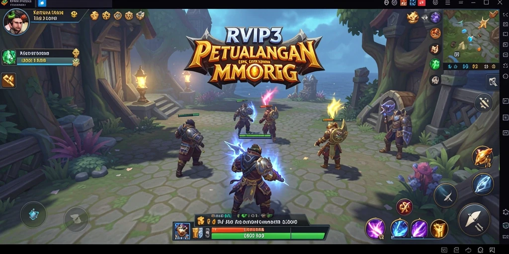 Tangkapan layar RVIP3 menunjukkan aksi seru dalam dunia MMORPG.