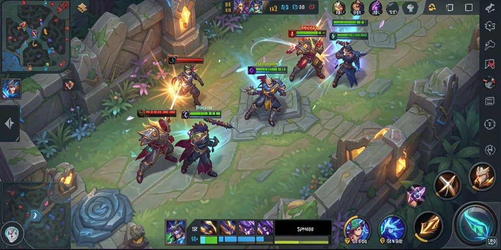 Tampilan gameplay SPN88 yang menegangkan dalam pertarungan MOBA.